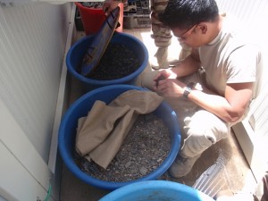 Major Jay Reyes with sand filter