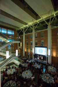 Each year, the Armfield Atrium is transformed by Jerry Salak and others for the School's World of Difference Dinner.