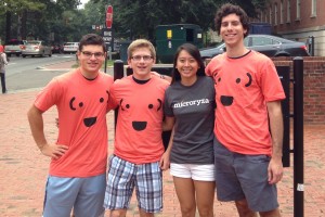 Liz Chen (in black) with UNC seniors (l-r) Joey Weissburg, TJ Tkacik and John Haskell. (Contributed photo)