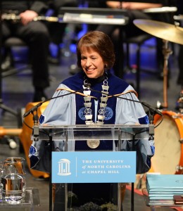 Chancellor Carol L. Folt speaks at the University Day ceremony. (© UNC 2015)
