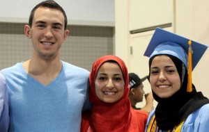 The three students killed in February 2015 were (l-r) Deah Barakat, his wife Yusor Mohammad Abu-Salha and Yusor's sister, Razan Mohammad Abu-Salha.