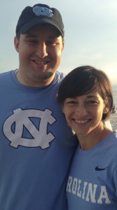 Byron and his wife show off their Tar Heel pride. 