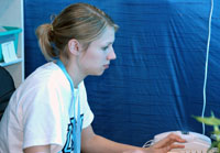 Photo by Gary Black - UNC student working in medical clinic