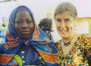 Mia Chabot (right) was a Peace Corps volunteer in Niger who earned her MPH in nutrition in 2008.