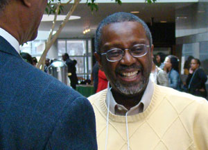 Delton Atkinson chats with friends at 2011 Minority Health Conference.