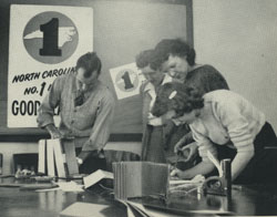 As a health education student, Barr, far right, worked with classmates on the School's Good Health Campaign to improve the health of North Carolinians.