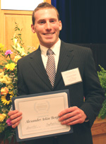 Berger with his award