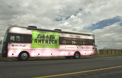 Milk for Thought's big pink bus
