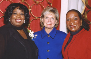 Jeanne Hopkins Lucas (left), the first African-American woman to serve in the N.C. Senate, was a strong advocate for higher education. Lucas is pictured here with N.C.'s Gov. Bev Perdue (middle, then lieutenant governor) and Lucas' sister, Bernadette David-Yerumo (right). " Jeanne Hopkins Lucas was a strong woman who turned her personal fight with breast cancer into a mission for all breast cancer patients and their families, both now and in the future. This study's objective of identifying causes of breast cancer is exactly what Jeanne would want to happen. She always knew that once the why and how of breast cancer was defined, the cure would follow. And so the work of Sen. Jeanne Lucas goes on - her passion lives on through this study, bolstered by UNC's reputation.