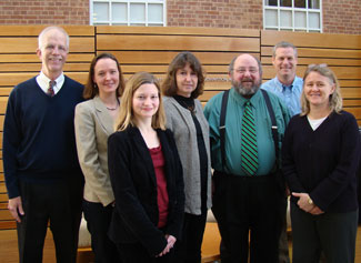 Recipients of the Teaching Innovation Awards were (l-r) Drs. John Paul, Rebecca Fry, Amy Herring, Linda Adair, Charles Poole, Kurt Ribisl and Sherri Green. Awardee Dr. Diane Kelly is not pictured.
