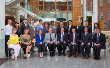 Chinese public health officials met with students, faculy and staff.