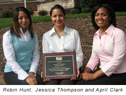 Photograph of Robin Hunt, Jessica Thompson and April Clark