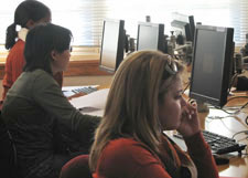 Photograph of students in computer lab