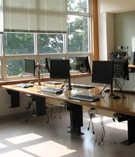 Photograph of computer lab during installation