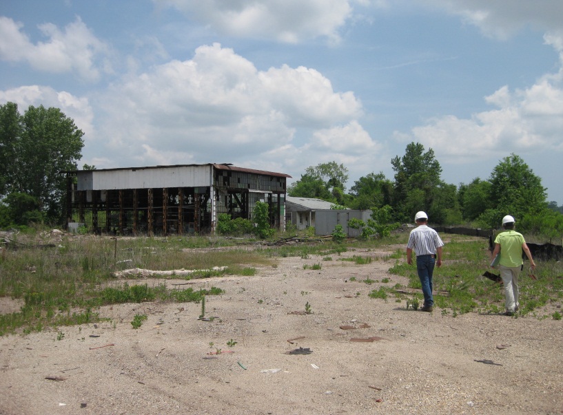 Officials perform a site visit at the Horton Iron & Metal Co. 