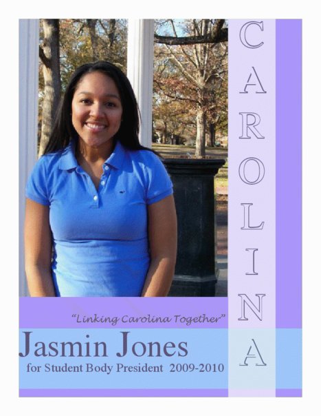 A campaign poster for Jasmin Jones