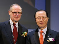 Photo, Kaluzny with Kwang Tae Kim, president, Asian Hospital Federation