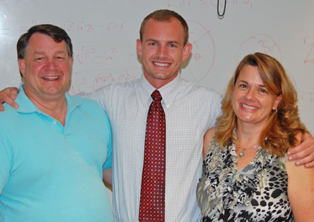 Cody Schwartz (center) with his father, Chris, and his mother, Carolyn.