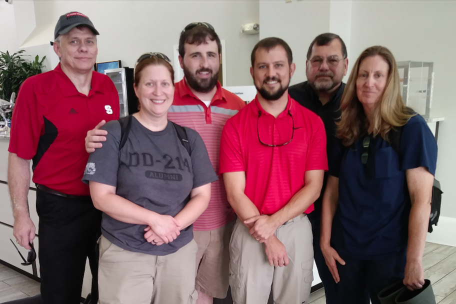 Erika England stands with the Incident Management Team for Hurricane Florence.