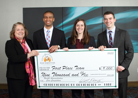 Left to right: contest official Dr. Christy Lemak, Keenan Jones, Mary Winters, Christopher Del Grosso