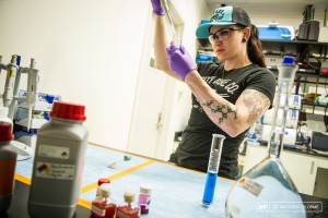 Environmental sciences and engineering doctoral candidate Anne Galyean not only is forging new paths in nanochemistry — she's also a world-class downhill mountain biker.