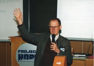 Dr. Arnold Kaluzny makes a presentation in the 1980s.