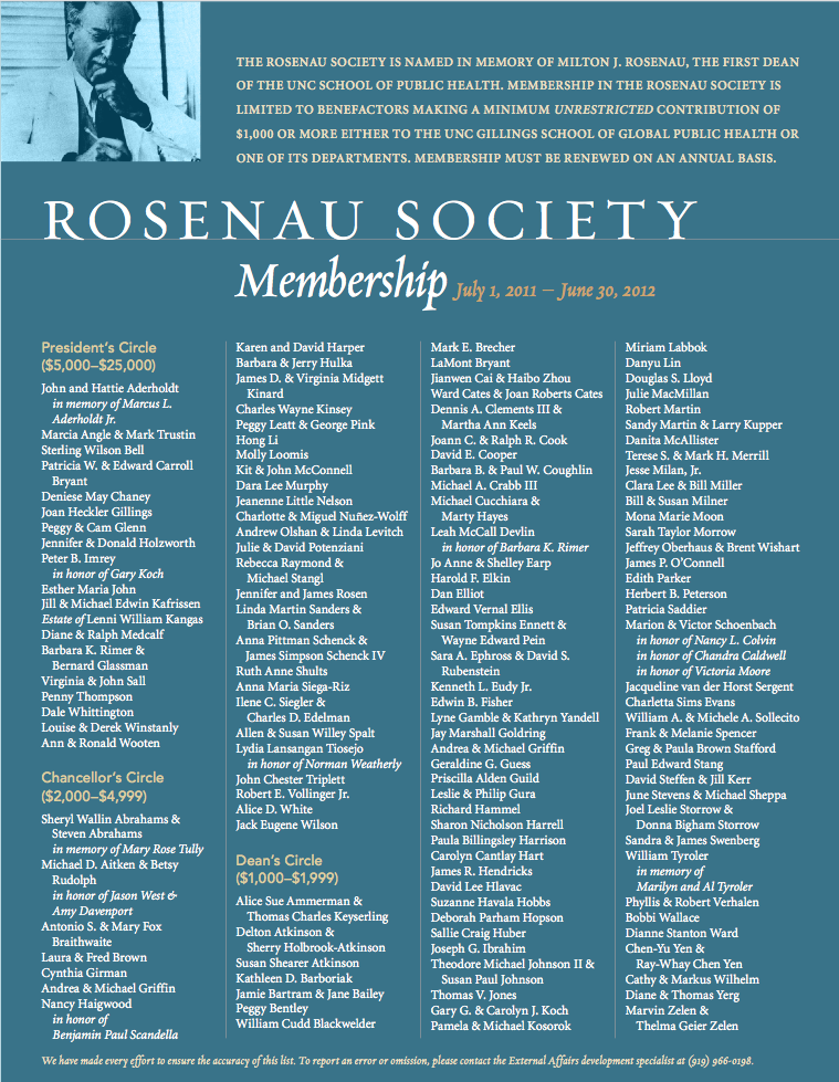 Rosenau Society Fall 2012