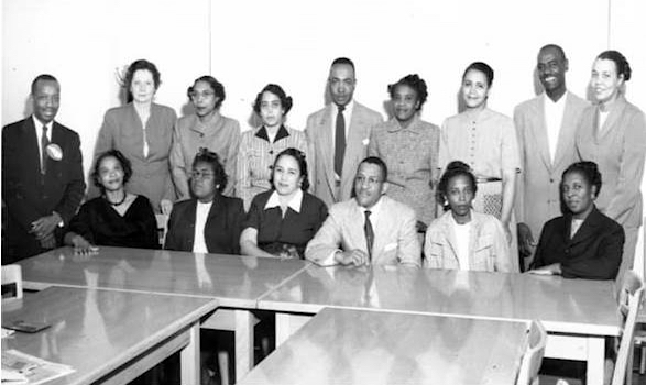 The first cohort of health education students at North Carolina Negroes College. Dr. Lucy Morgan, second row, left.
