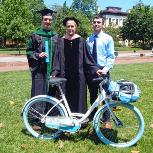 Ammerman poses with her sons, both of whom graduated this spring -- one with an undergraduate degree; one from medical school.