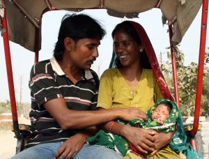 A couple in Uttar Pradesh, India, followed family planning messages about healthy spacing of pregnancies.