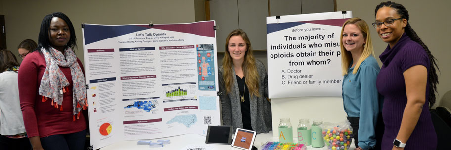 Students in the Public Health Leadership Program present their end-of-year projects at the 2018 Science Expo.