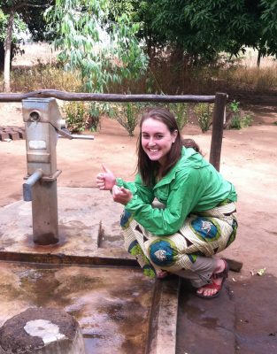 Camille Morgan checks a borehole in a Malawi village in 2015. Boreholes, deep narrow holes in the ground, produce water that is cleaner and safer to drink than surface water. (Contributed photo)