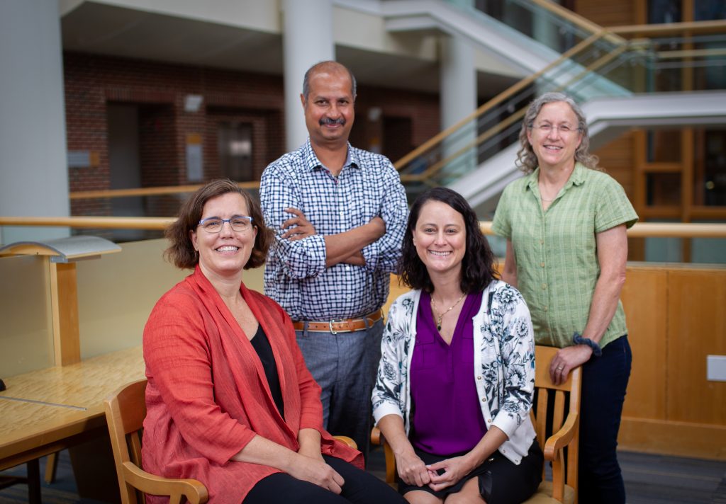 Left to right are Drs. Suzanne Maman, Rohit Ramaswamy, Jill Stewart and Ilene Speizer, co-leads for the global health concentration. Their disciplines – health behavior, leadership, environmental sciences and engineering, and maternal and child health, respectively – reflect the broad base of the concentration.