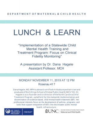 Flyer for MCH Lunch and Learn