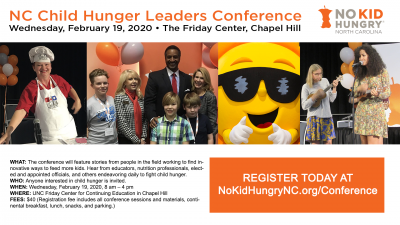 Flyer for NC Child Hunger Leaders Conference