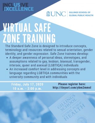 Virtual Safe Zone Training flyer