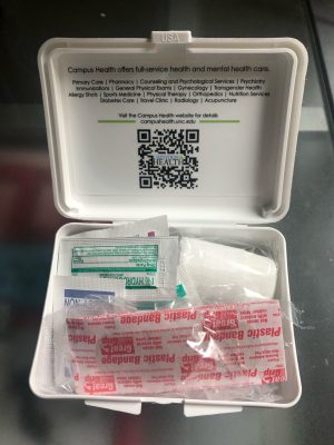 The health kits, meant for first-year students at UNC, provide first-aid supplies and information about campus health services.