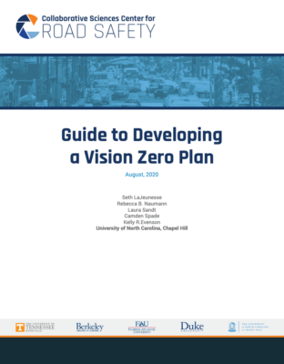 This is the cover of the CSCRS Vision Zero guide.