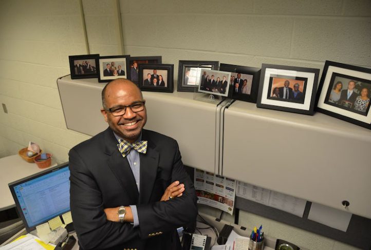 Jeffrey Simms always welcomes students into his office.