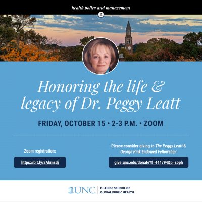 Honoring the life and legacy of Dr. Peggy Leatt