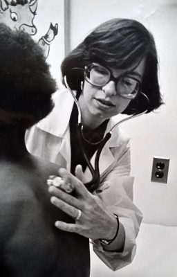 Marcia Herman-Giddens working in a health clinic in the 80s