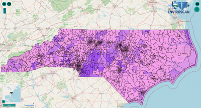 This is a screenshot of a map from NC ENVIROSCAN.