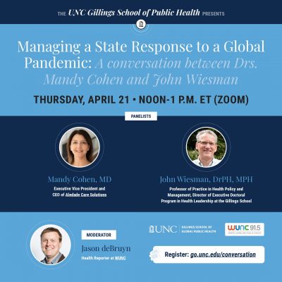 Managing a State Response to a Global Pandemic: A conversation between Drs. Mandy Cohen and John Wiesman