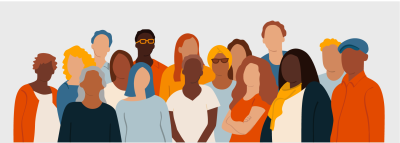 Illustration of racially diverse group of people