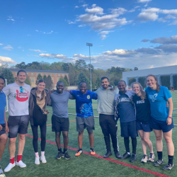 Soccer with friends from Gillings and IDEEL, spring 2022 (Camille Morgan on far right)