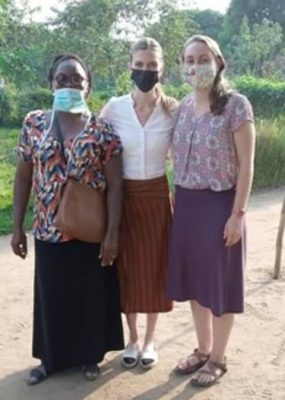 Visit to Maluku health facility with fellow Gillings doctoral candidate, Alix Boisson, Kinshasa, summer 2021 (Camille Morgan on far right)
