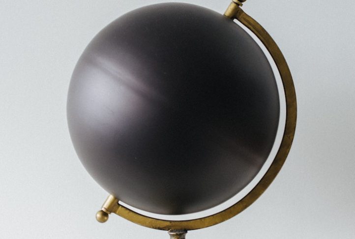 This globe is painted black.