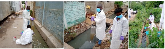 Photo (H) Musa and his team sampling open drains in Trichy, India