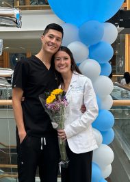 (l to r) Jesse Woon and Jessica Holmes at MRT-TI white coat ceremony