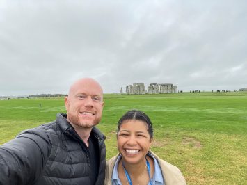 Jonathan Earnest and his wife visit Stonehenge.